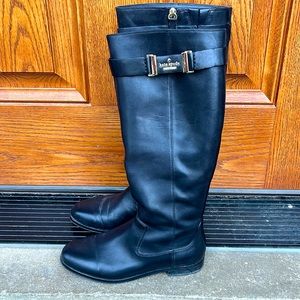 Price drop! ✨Kate Spade riding boots, black with gold detail. Size 7.5